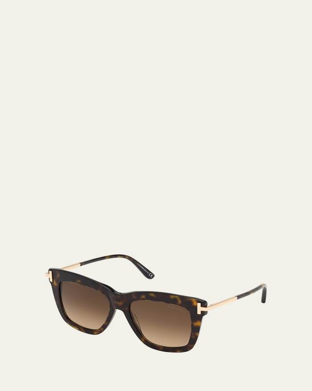 Dasha Oversized Square Acetate Sunglasses, Black